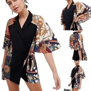 Boho Asos Design NWT Romper With Cape And Scarf Print Detail Size 6